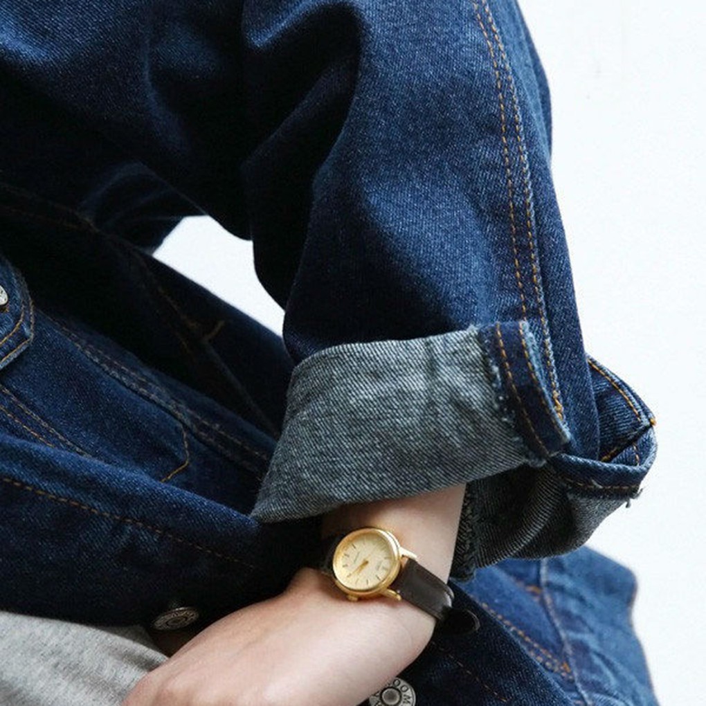 Áo khoác jean denim kiểu ngắn cổ bẻ dáng rộng phong cách thu đông màu trơn hợp thời trang cho Nữ