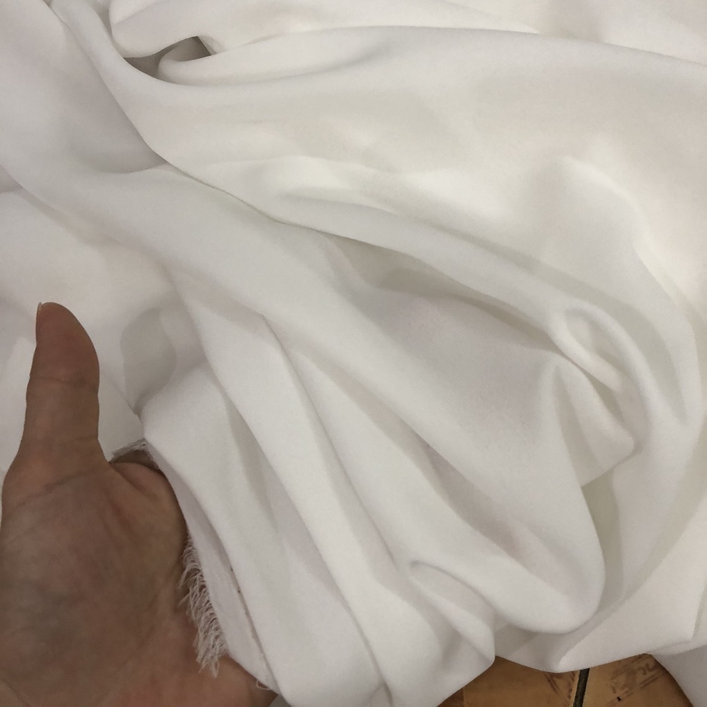 Vải Voan Hàn Màu Trăng Loại Đẹp Không Giãn Khổ Vải 1.5m