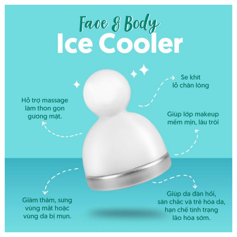 Thanh lăn lạnh Face & Body Ice Cooler Emmié hỗ trợ thu nhỏ lỗ châm lông, giảm thâm mắt