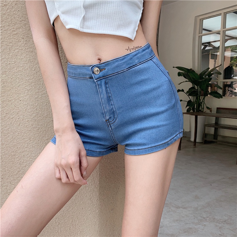 Quần Short Denim Dáng Ôm Gợi Cảm Dễ Phối Đồ Thời Trang Mùa Hè