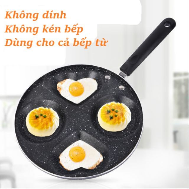 Chảo tạo hình trái tim, chảo rán trứng tạo hình dùng đc bếp từ và mọi loại bếp