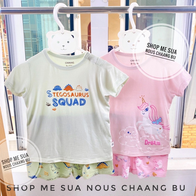 CHAANG Bộ KID cho bé trai và gái chất liệu cotton thâm hút cho bé từ 9 tháng đến 5 tuổi