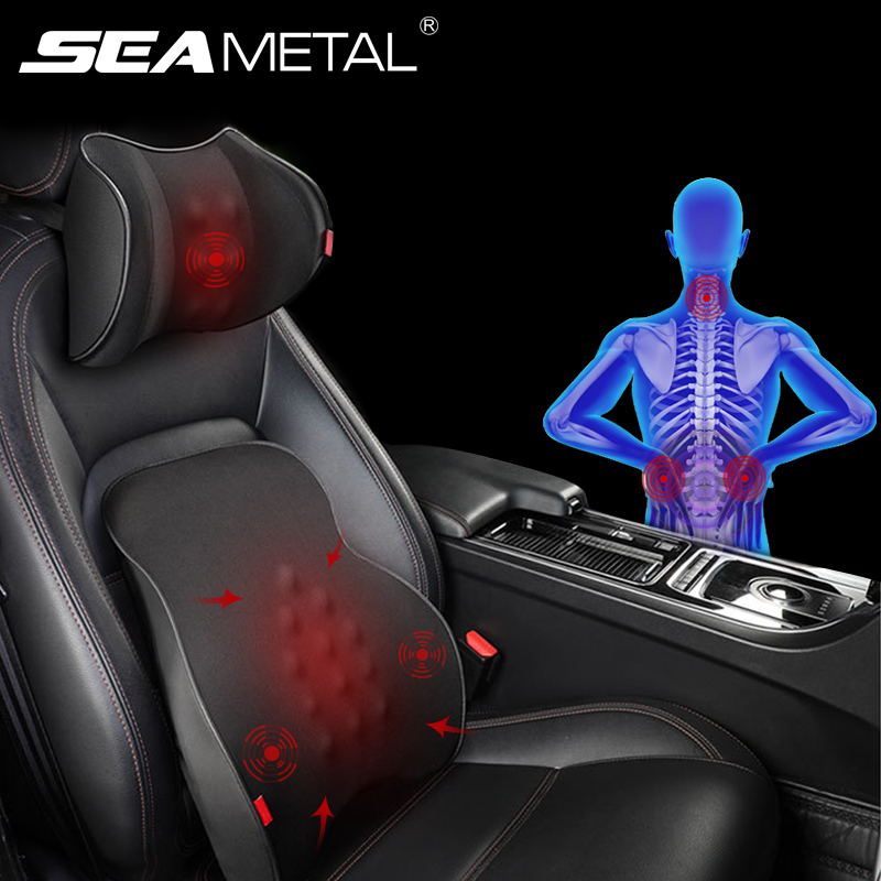 Gối Tựa Lưng ô tô Tựa đầu massage điện êm ái mút hoạt tính gối cổ và đệm eo phụ kiện nội thất ô tô