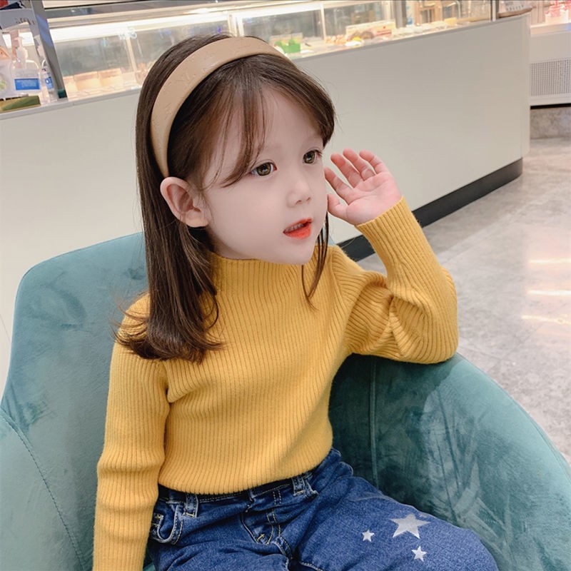 Thời Trang Mùa Xuân Và Mùa Thu Bé Gái Áo Len Cổ Lọ Dài Tay Bé Trai Áo Len Bé Trai Áo Len Cổ Lọ Ấm Áp