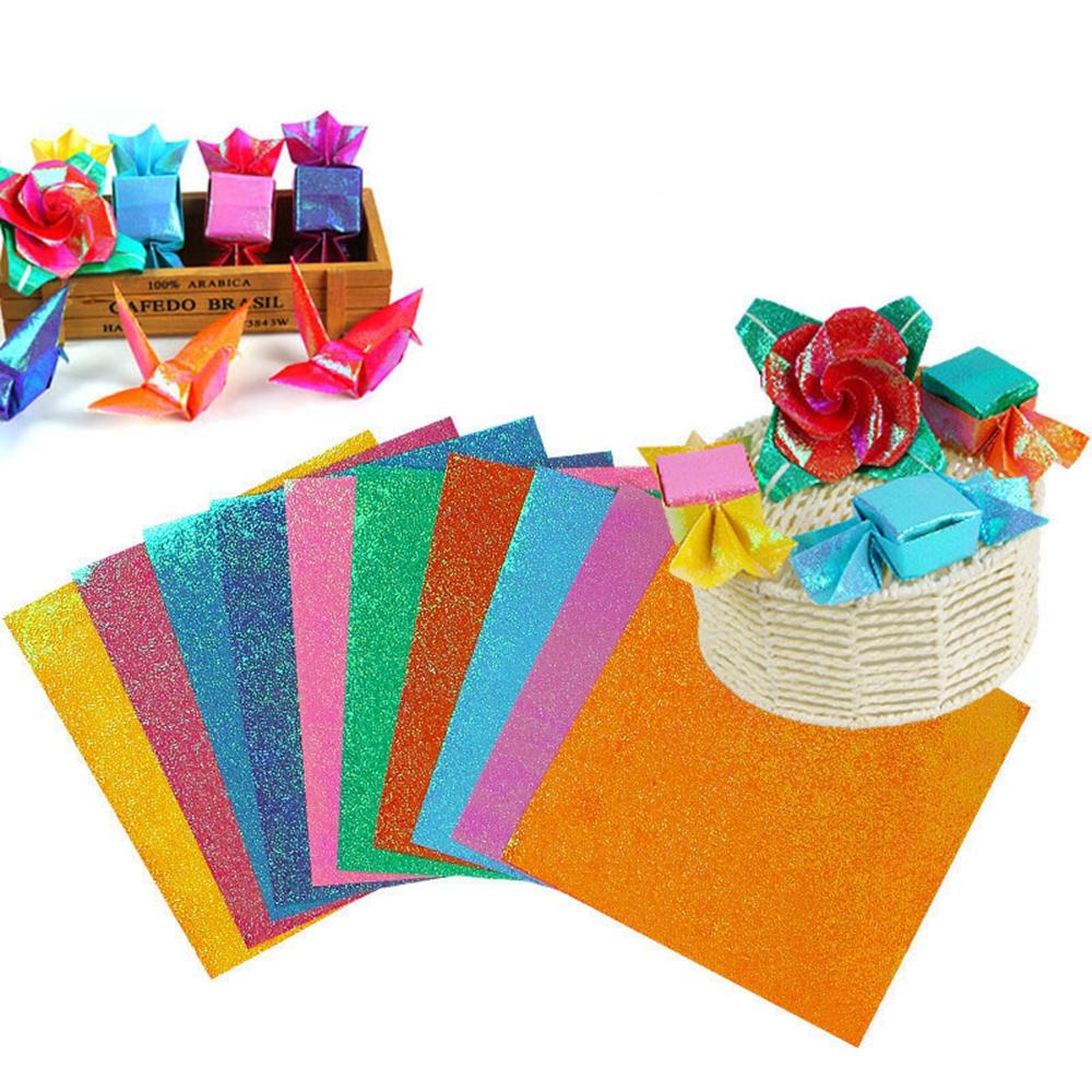 Bộ Giấy Vinyl Lấp Lánh Dán Trang Trí Origami DIY