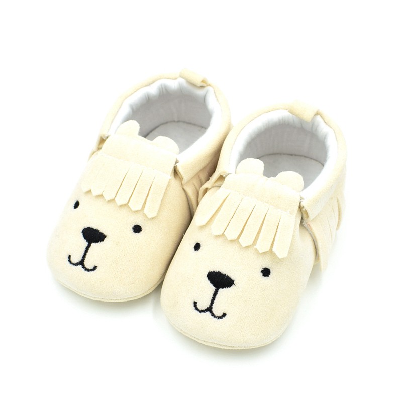 Giày cotton đế mềm thiết kế hình gấu xinh xắn cho bé