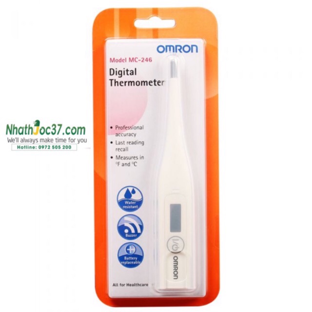 Nhiệt kế điện tử Omron MC-246 đo nách, miệng, hậu môn. Omron MC-246 Digital Thermometer HÀNG CHÍNH HÃNG