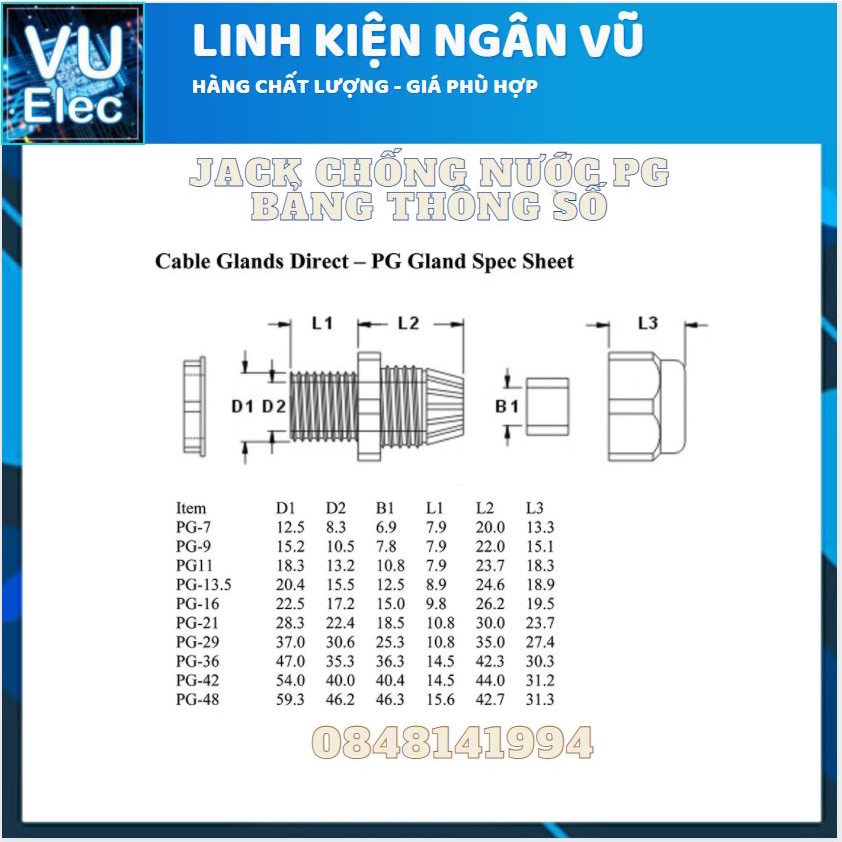 Jack Chống Nước PG7-PG9