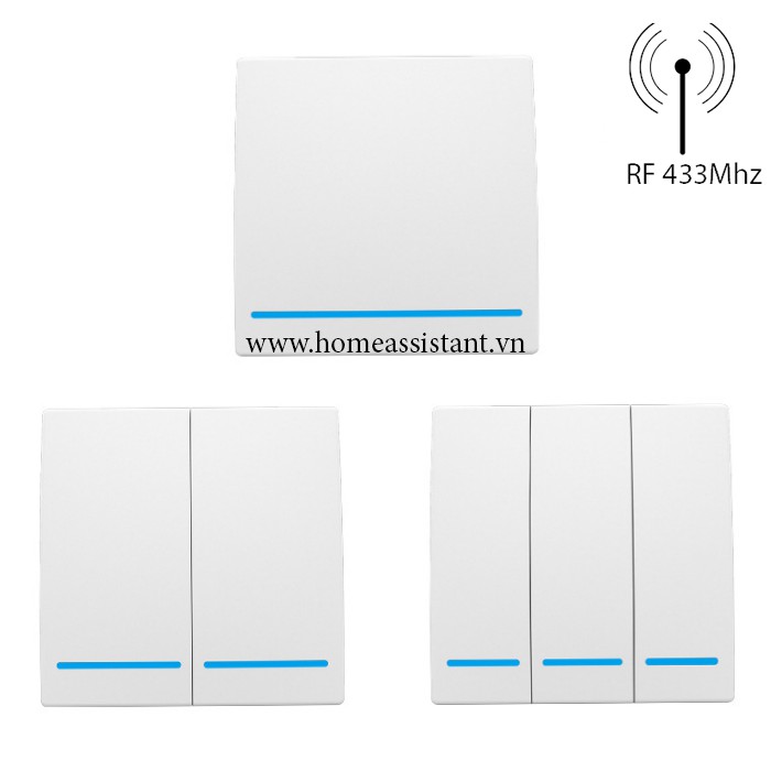 Công Tắc Phát Sóng RF 433Mhz Nút Bấm Điều Khiển Từ Xa Dán Tường Hình Vuông RFX01