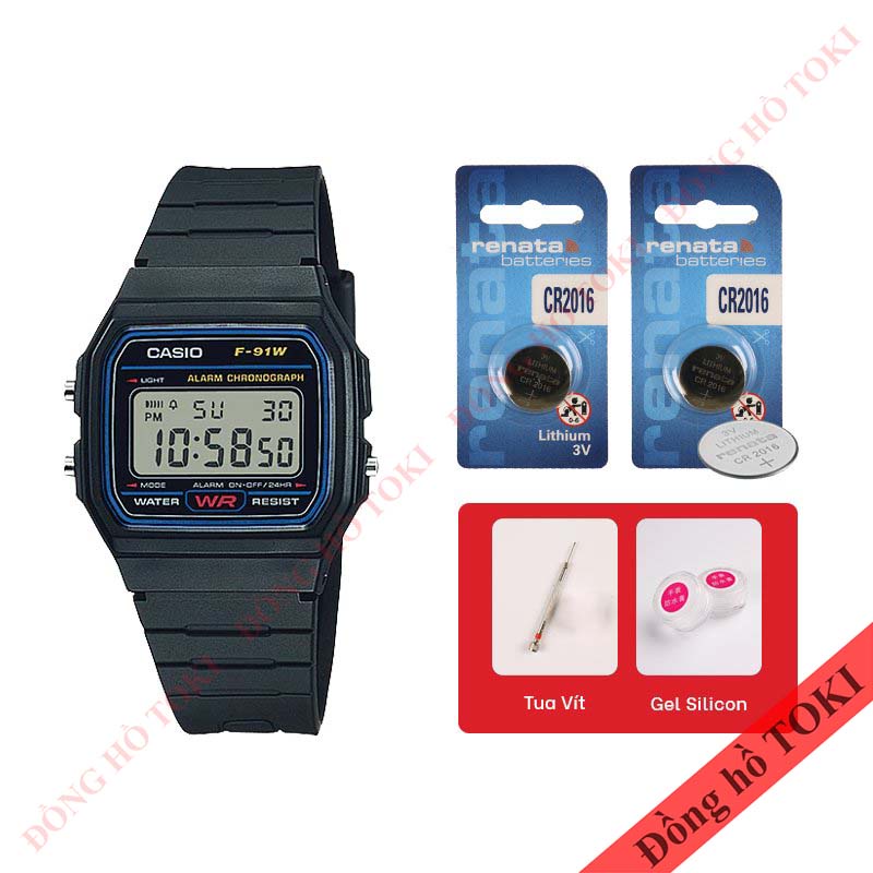 Pin thay cho đồng hồ đeo tay casio F-91W các màu