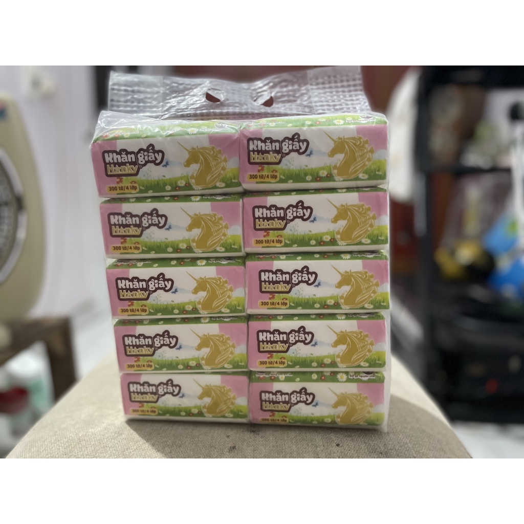 Giấy ăn rút HANKY con ngựa vàng chính hãng siêu tiện lợi,giấy lụa HANKY làm từ bột gỗ tự nhiên dai mềm mại ...