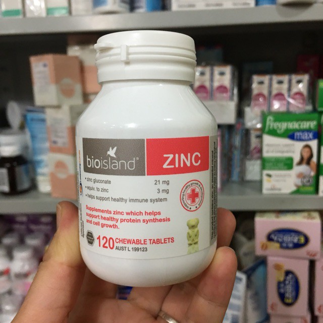 Kẽm Zinc bioisland hình gấu cho bé hàng chính hãng