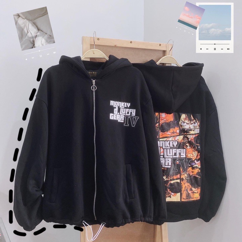 TYXC YDGD Áo khoác nỉ bông Luffy Gear 🌟 XÁM/ ĐEN 🔥 Nam nữ Unisex 25 20 | BigBuy360 - bigbuy360.vn