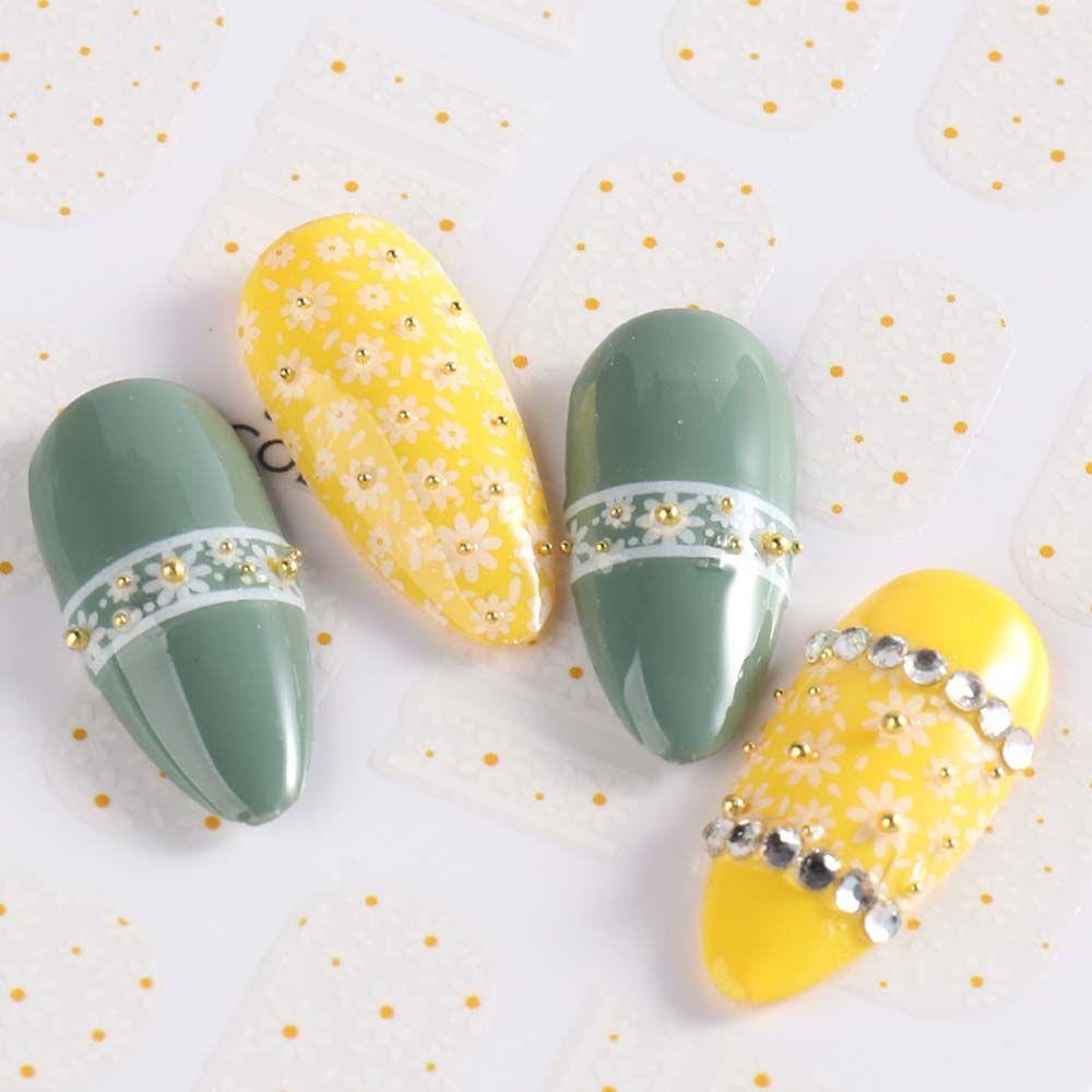 Miếng Dán Lá Nhôm 3D Tự Dính Trang Trí Móng Tay Nghệ Thuật DIY