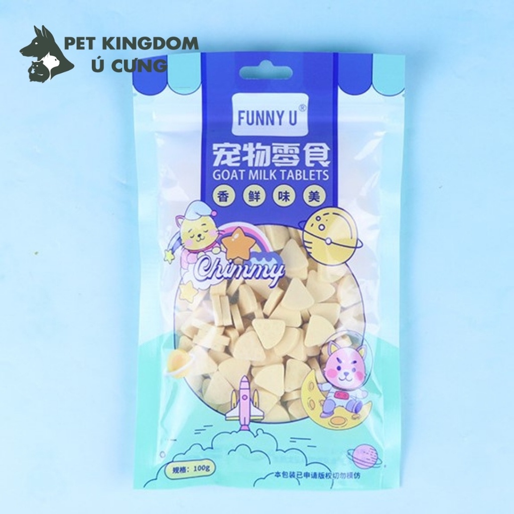 Bánh Thưởng Sữa Dê Phô Mai Cho Chó Mèo Bổ Sung Canxi Gói 100g