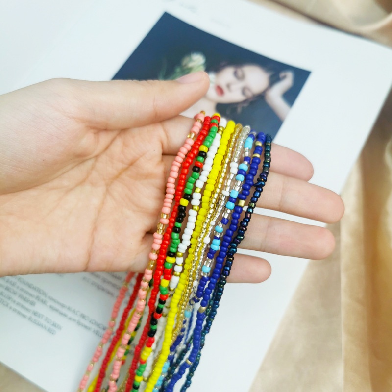 Dây thắt lưng đi biển RINHOO FRIENDSHIP nhiều lớp đính hạt nhiều màu sắc phong cách Âu Mỹ quyến rũ phối bikini cho nữ