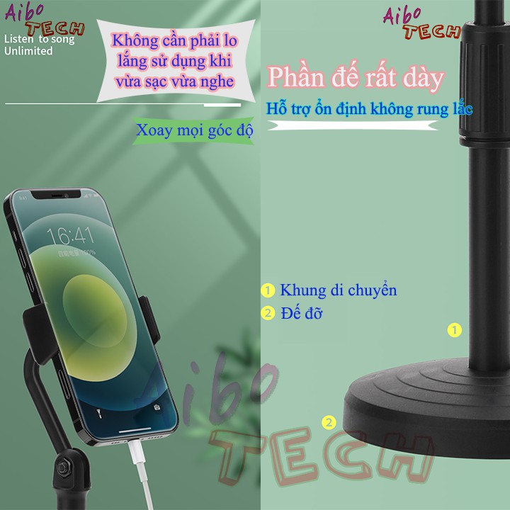 [HOT SALE] Kẹp đỡ,giá đỡ điện thoai để bàn đa năng S1, nâng hạ tùy thích, góc xoay 360 độ - Thích hợp Livetream,xemphim | BigBuy360 - bigbuy360.vn