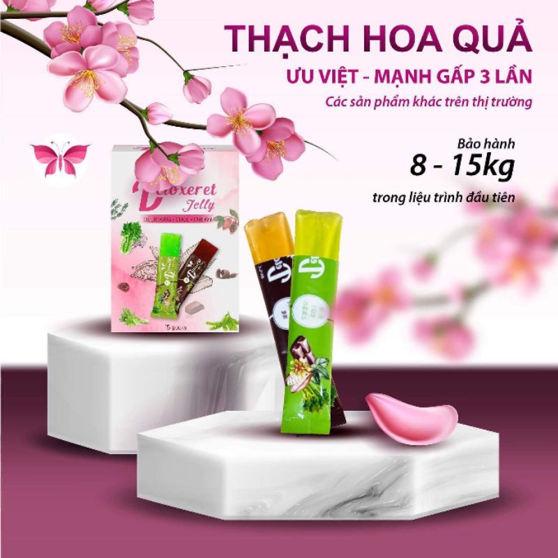 Thạch Hoa Quả Giảm Cân Detoxeret_Jelly. Hộp 15 gói