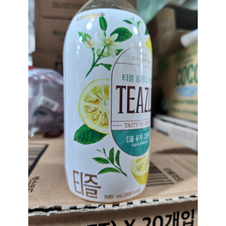 Trà teazle vị trà xanh chanh vàng hàn quốc 500ml - 티줄 유차 그린티