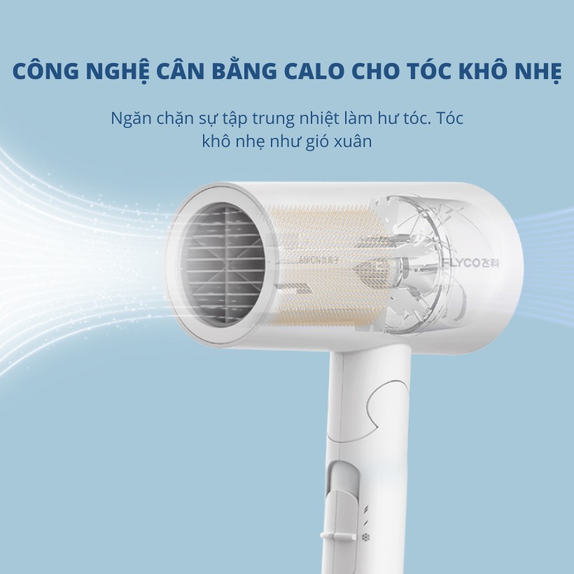 (NEW 2022) Máy Sấy Tóc Cao Cấp 2 Chiều Nóng Lạnh Sấy Anion Flyco FH6275 FH6276 Mini Bảo Vệ Quá Nhiệt Chống Khô Xơ