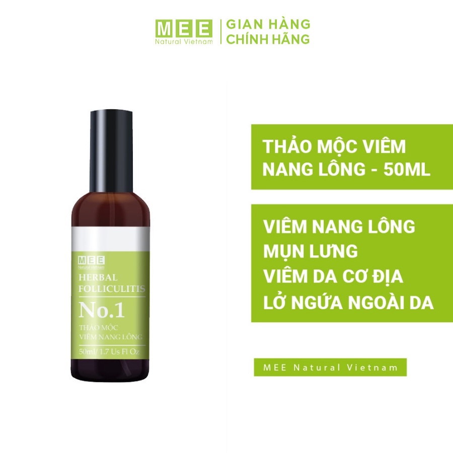 Combo dưỡng trắng da MEE NATURAL - Thảo mộc dưỡng trắng nhau thai cừu kết hợp xịt viêm nang lông 50ml