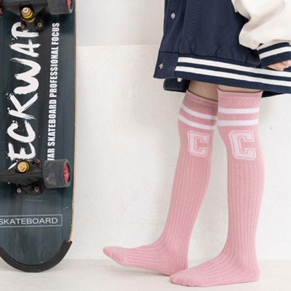 Đôi Vớ Cotton Cao Đến Đầu Gối In Chữ Tiếng Anh Thoải Mái Thời Trang Cho Bé