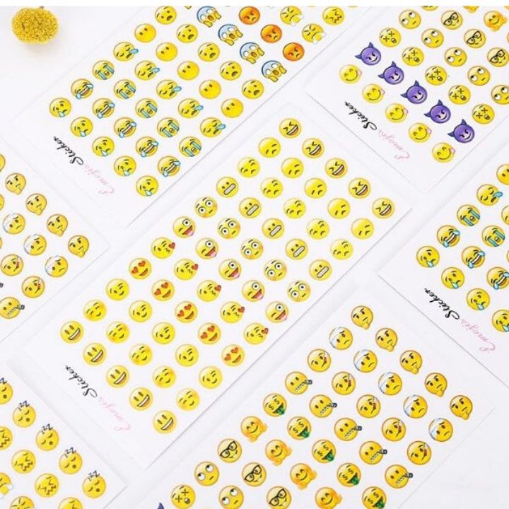 Miếng Dán Trang Trí Sticker Emoji Cảm Xúc Trang Trí Điện Thoại, Laptop, Scrapbook, Album, Nhật ký và Đồ dùng Cá Nhân
