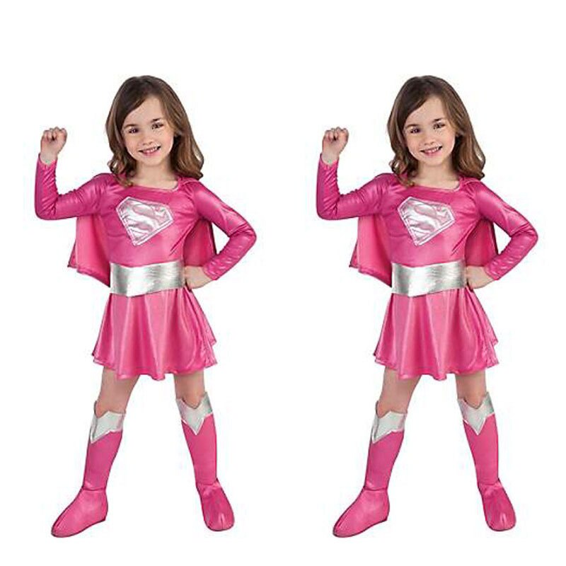 Đầm Hóa Trang Siêu Anh Hùng Màu Hồng Cho Bé Gái