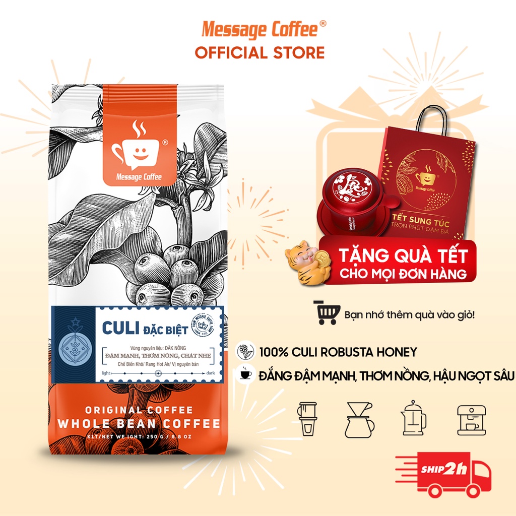 Cafe Culi Đặc Biệt nguyên chất rang mộc 100% vị đắng đậm thơm ngọt hậu