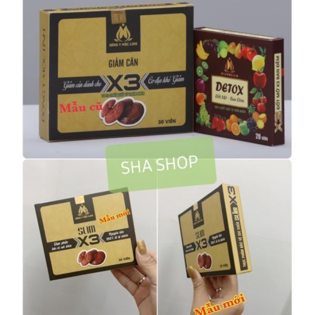 Combo 5 hộp Giảm Cân Đông Y Mộc Linh X3 - 30viên/1hộp (Tặng kèm 5hộp detox ban đêm)