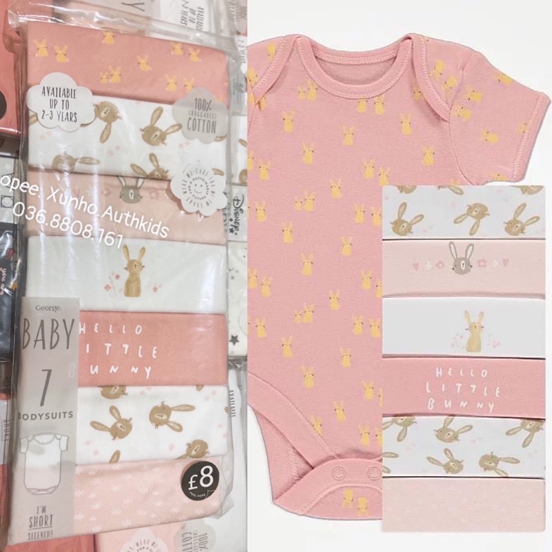 Set 7 body chip cộc George UK bé gái