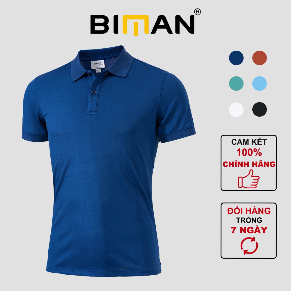 Áo polo nam Biman by Biluxury form chuẩn bodyfit thun có cổ tay ngắn co giãn 4 chiều 5APCB006