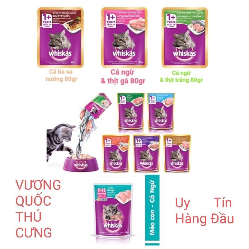 Pate mèo whiskas 80g thức ăn ướt dinh dưỡng cho mèo