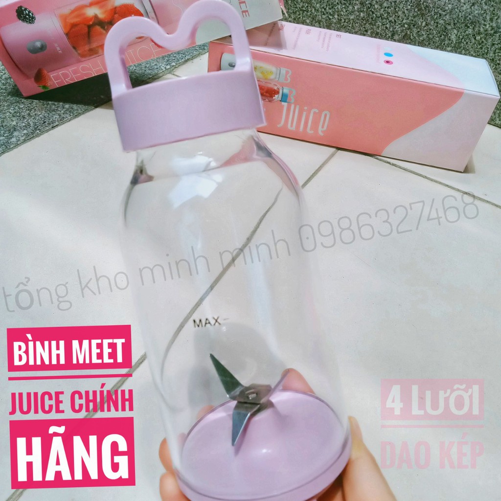 [CÓ SẴN] Bình Thay thế Máy Xay Sinh Tố Đa Năng Cầm Tay Meet Juice cao cấp chống va đập, xay siêu mạnh, nhanh