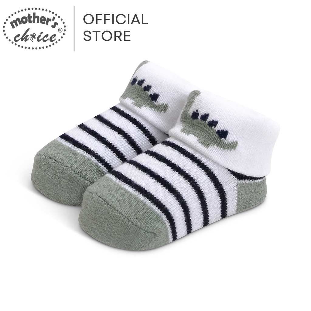 Hộp tất cho bé sơ sinh hộp đơn họa tiết khủng long Mother's Choice - chất liệu co giãn, mềm mại cho bé size 0-6M IT3943