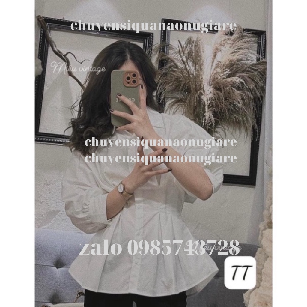 [Ảnh thật/Video]ÁO SƠ MI XIAOZING CHIẾT EO TÔN DÁNG ÁO SƠ MI TRẮNG SANg chảnh kaca chuyensiquanaonugiare