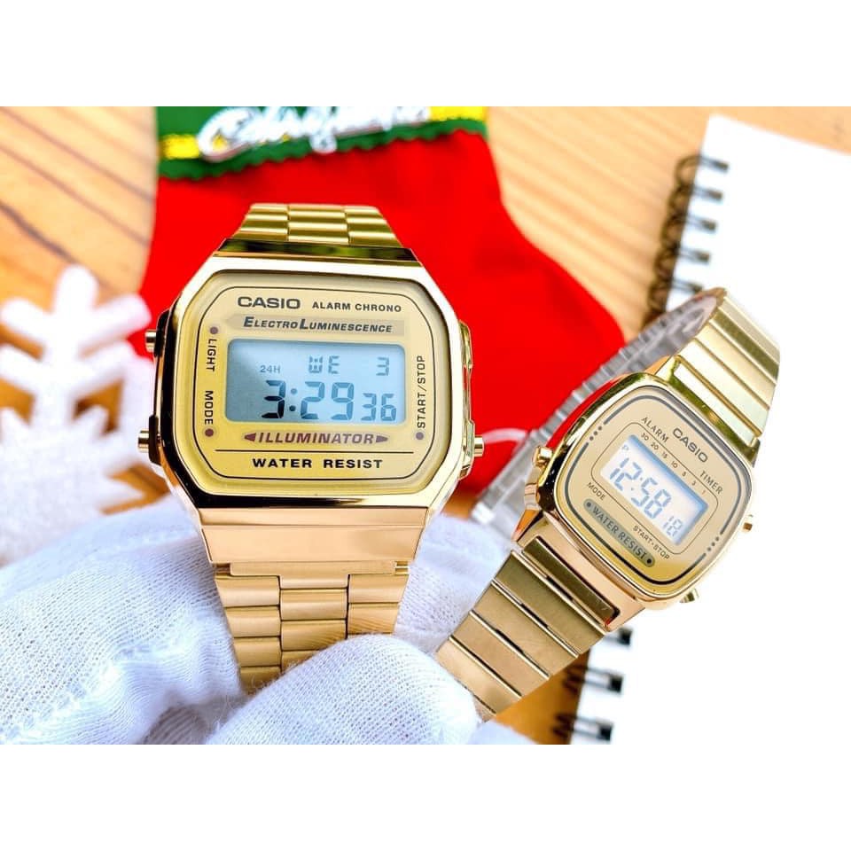 Đồng hồ cặp đôi nam nữ Casio A168WG-9WDF & LA670WGA-9DF