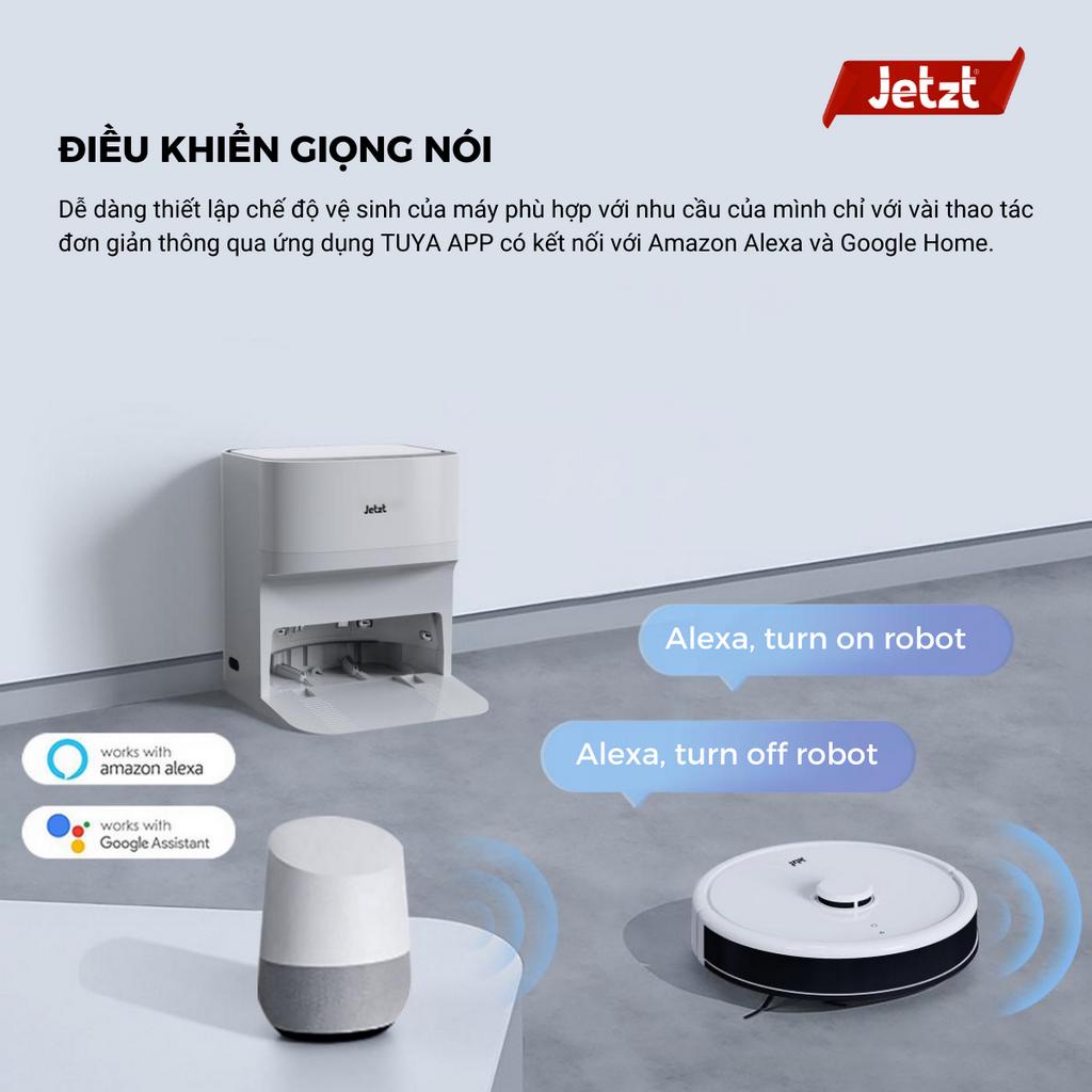 Robot lau sàn hút bụi tự làm sạch JETZT F17 PRO - Điều khiển giọng nói thông qua app