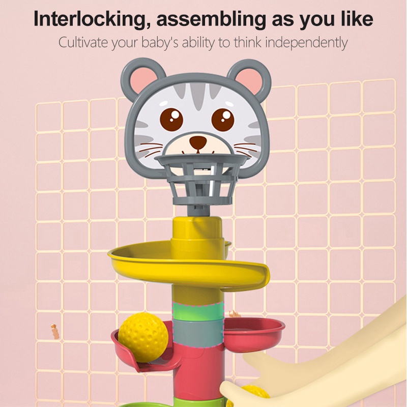 ZHAN QI TOYS Set đồ chơi tháp bóng lăn đáng yêu vui nhộn cho trẻ em
