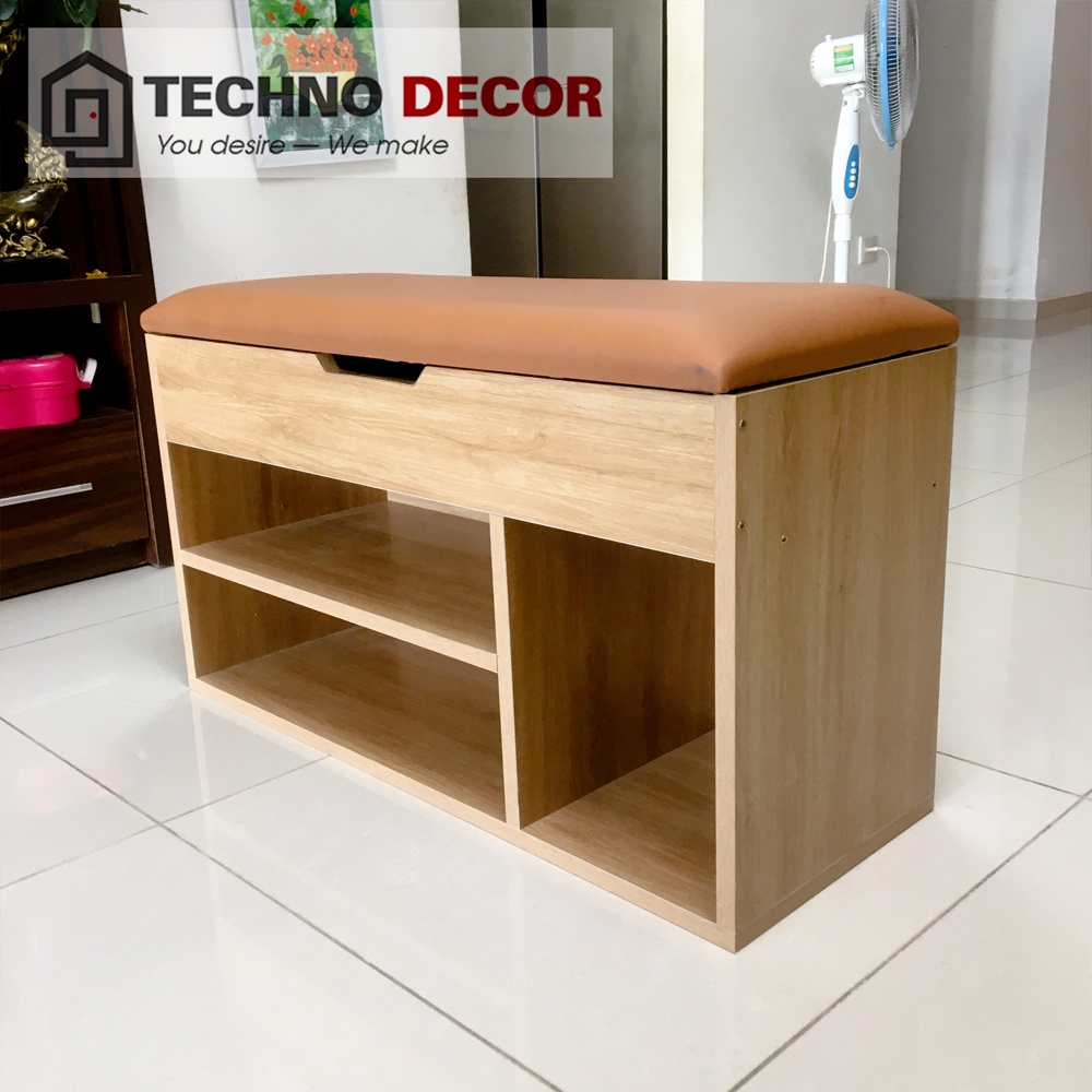 Kệ Gỗ Để Giày Dép Có Nắp Kệ Giầy Gỗ Dễ Dàng Tháo Lắp Chống Mối Mọt TechnoDecor TG0010