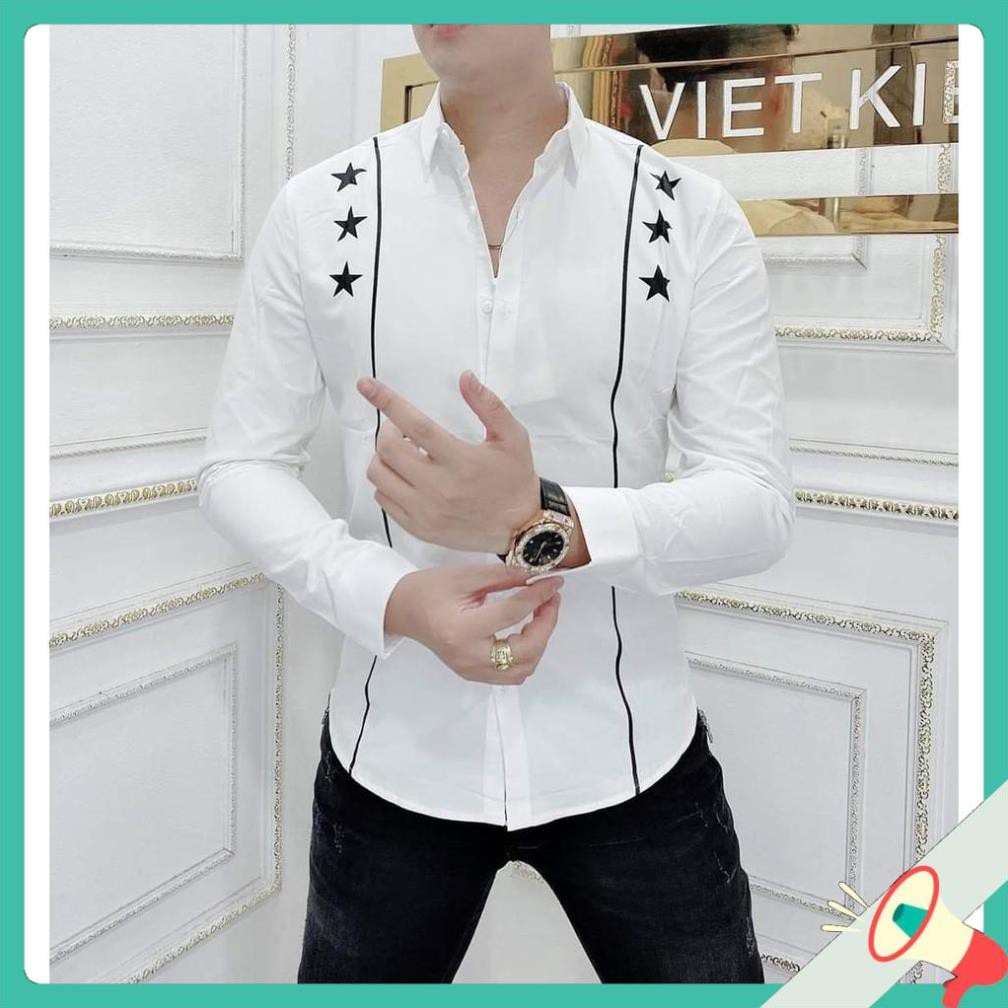 Chất Xịn ÁO SƠ MI IN THÊU TAY DÀI IN NGÔI SAO - ITTD19 !
