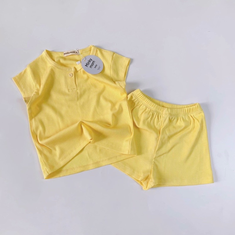 Set bộ bé gái, bé trai thun gân Minky mom