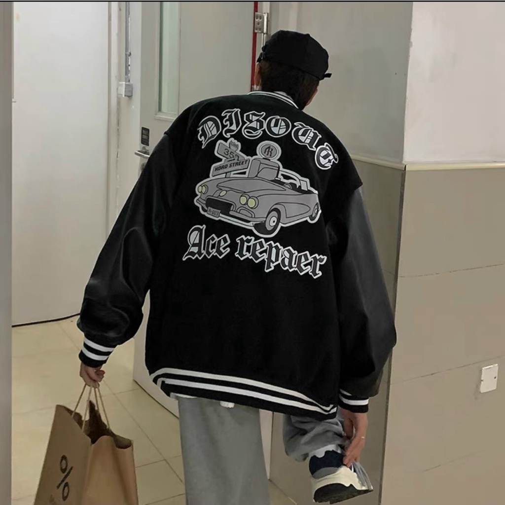 Áo Khoác Bomber Nam Nữ  Chất Liệu Nỉ Dạ Phối Tay Da Lót Dù Thời Trang Cao Cấp Sành Điệu Siêu Hot Trend