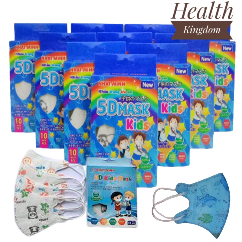 Khẩu trang trẻ em 5D MASK KIDS NHẬT MINH – Health Kingdom, 10 chiếc/ hộp