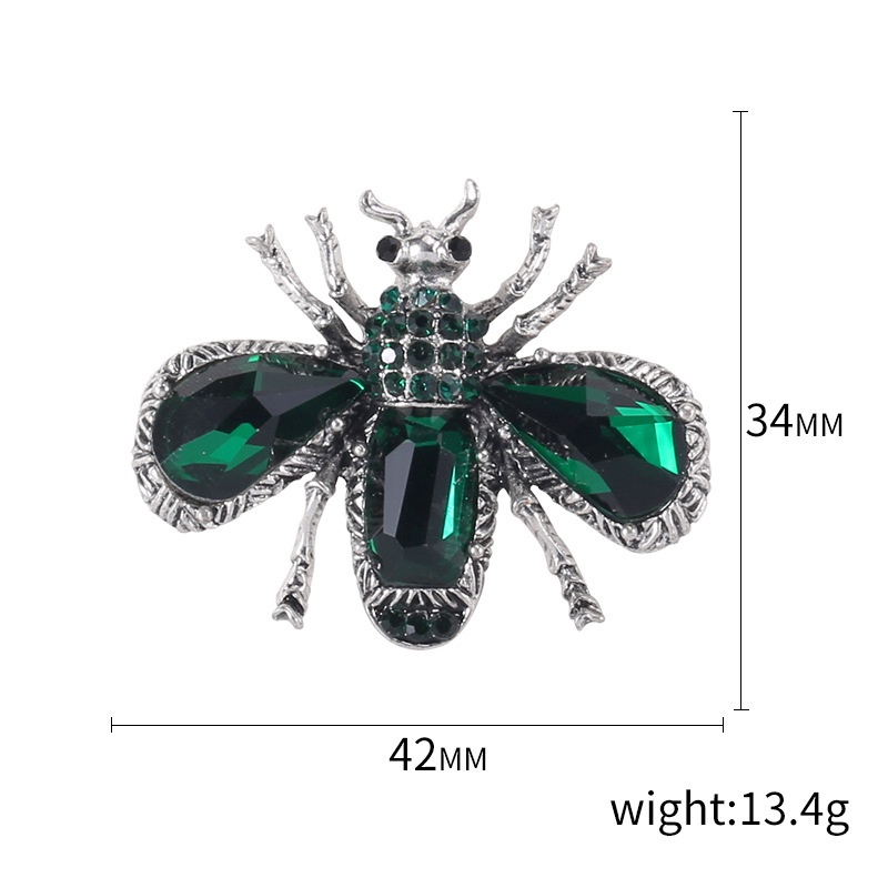 Ghim Cài Áo Hình Con Ong Đính Đá Phong Cách Vintage