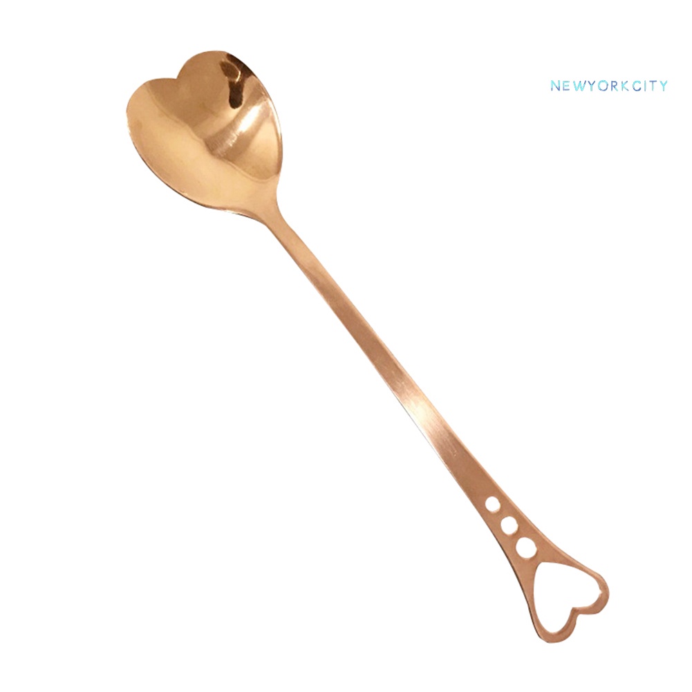 Muỗng Uống Trà/Cà Phê Bằng Thép Không Gỉ Hình Trái Tim Rỗng