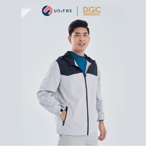 Áo khoác gió nam 2 lớp phối màu có mũ thiết kế lót lưới thoáng khí DGCs - WAJKBA10M