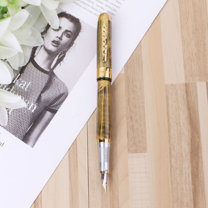 Hot! Bút Máy Jinhao X250 Ngòi Vừa 18kgp Màu Vàng Mới