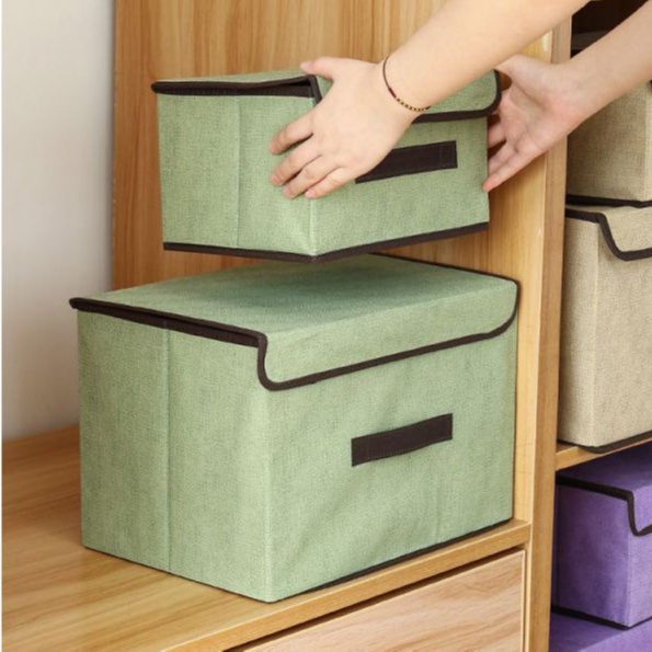Hộp vải đựng quần áo, đồ lót gấp gọn - Thùng đựng đồ đa năng có nắp đậy 88188