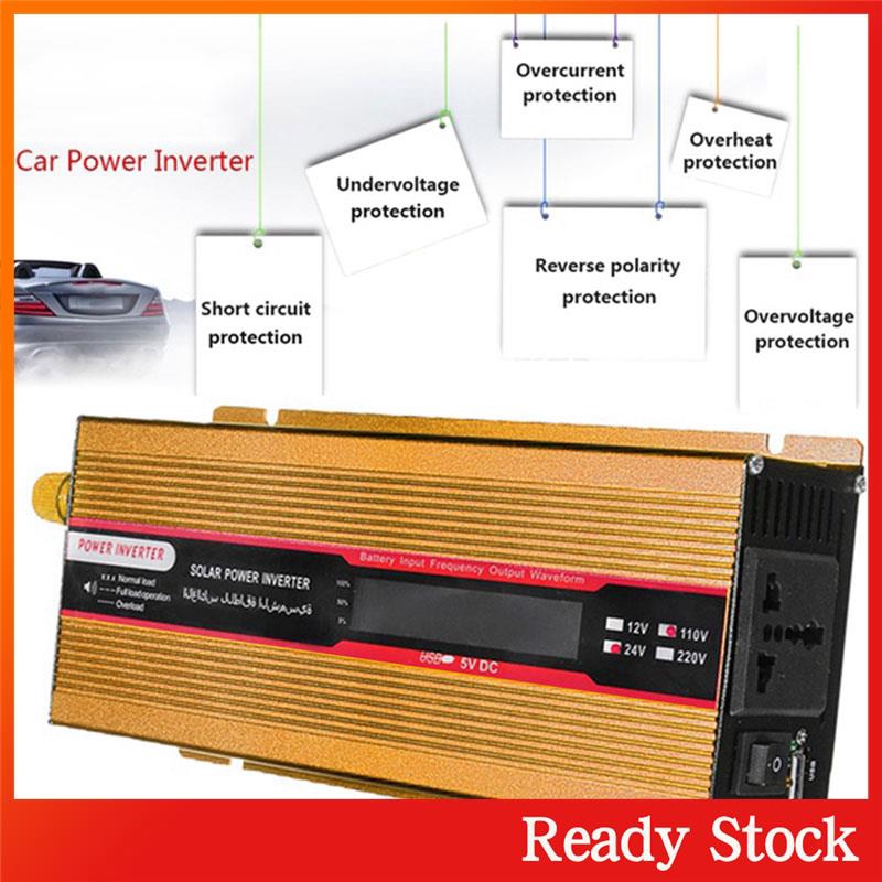 Ready Stock Solar Power Inverter Auto Inverter 2000W Peak Modified Sine Wave LED Portable